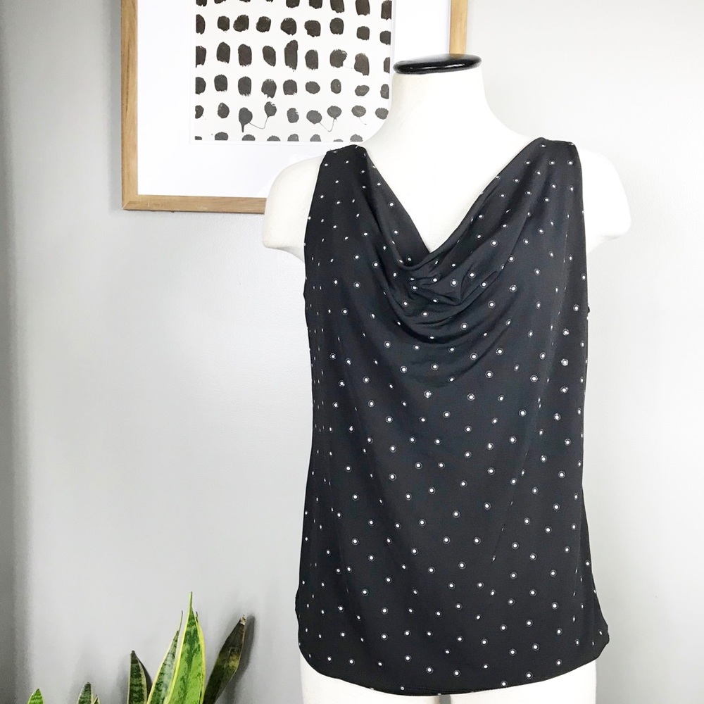 Clara Sun Woo polka dot cowl neck sleeveless top S